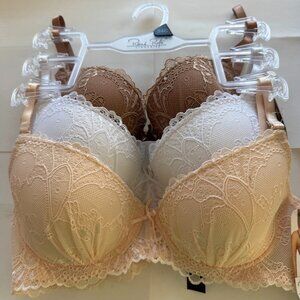 Rene Rofe Women's 3 bras breathable ultra-soft pads with convertible straps Reta